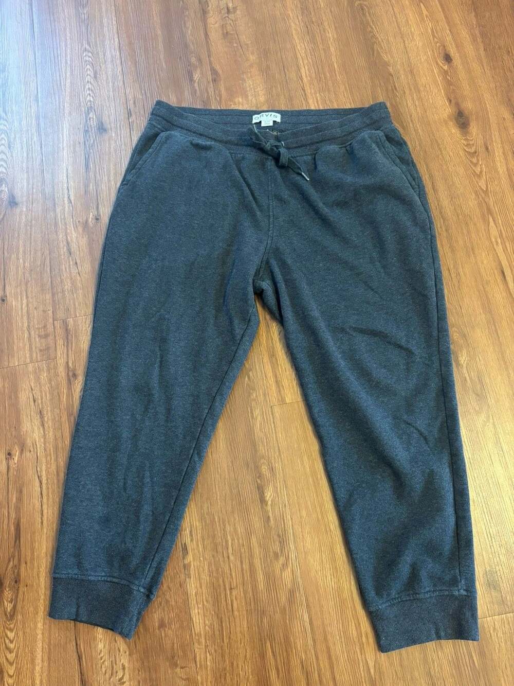 Orvis Joggers Mens XL Gray Sweatpants Drawstring Pockets Tapered